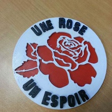 une rose un espoir art coins badges 3d print model - Mito3D