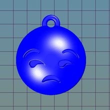 infeliz emoji llavero arte 3d print model - Mito3D