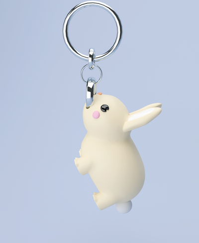 uni 3d bunny keychain limited time free art cute gift diy 3d print model - Mito3D