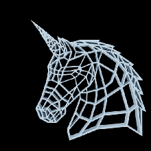 unicorn art horse decoration animal geometric wall animals 3d print model - Mito3D