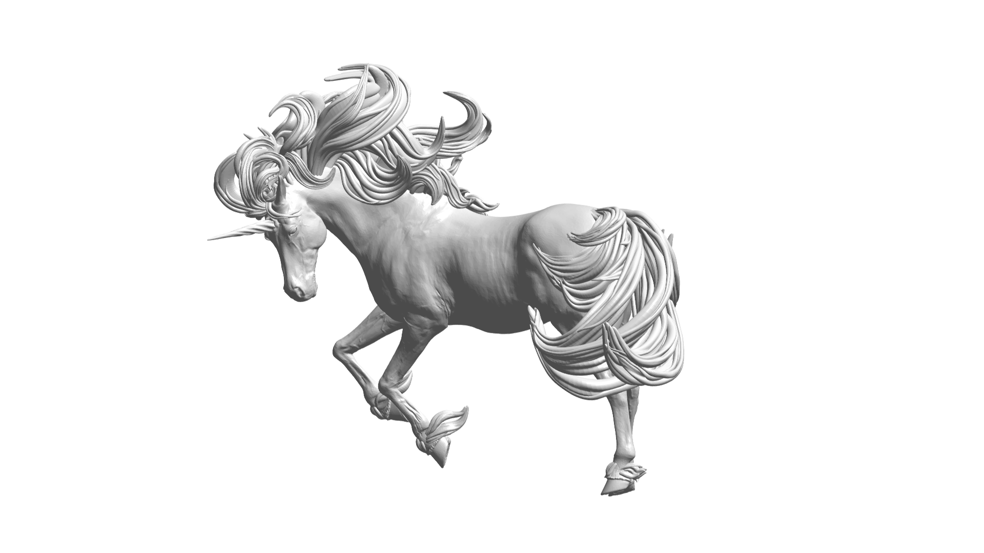 unicorn Game animal sculpture 3D print model - Mito3D