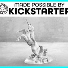 unicornio - acción pose mesa en miniatura juego animal bestia no molestar dungeons dragons familiar de la fantasía los juegos azar mini pathfinder rpg conjunto tablero juguete 3d print model - Mito3D