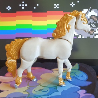 unicorn - flexi articulated magical horse print place supports flexible moving jointed animal posable pony horn magic mythology creature toy 3d print model - Mito3D