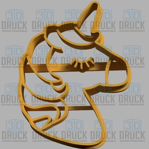 unicorn - Einhorn-Ausstecher home cookie cutter Einhorn Keks 3D print model - Mito3D