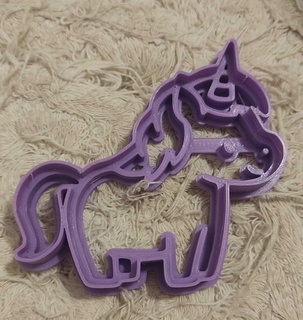 unicorn animal cookie cutter cutting animals cookies 3d print model - Mito3D