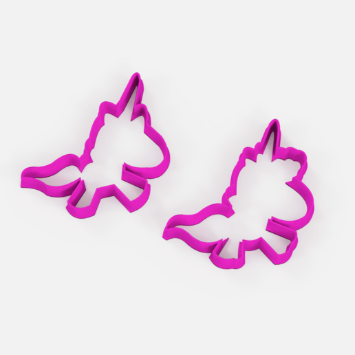 unicorn baby cookie cutter x2 home set sharp cookies 3D print model - Mito3D