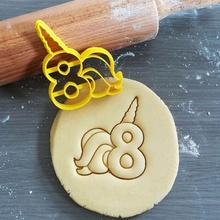 Einhorn Geburtstag Nummer 8 Plätzchen Cutter Mädchen mädchenhaft Backen Teig gestalten Küche backen Kekse spekuloos 3d print model - Mito3D