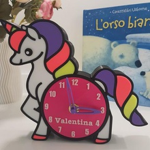 unicornio reloj casa colores fantasi 3d print model - Mito3D