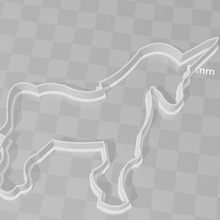unicorn cookie cutter home contour cookiecutter biscuit mold 3d print model - Mito3D