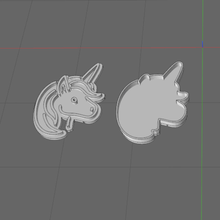 unicorn cookie cutter tool party kid 3d print model - Mito3D