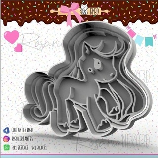 unicorn cookie cutter large 5 - 3d printing animal little horse bakery cold porcelain dogui 3d print model - Mito3D