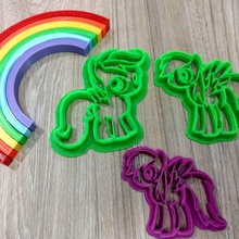 unicornio cortador de galletas raibow dash cola caballo art cortante galletitas corta rainbow bebé 3d print model - Mito3D