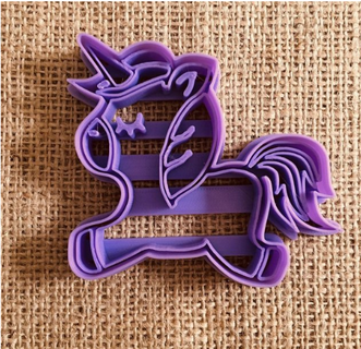 unicorn cookie cutter cutters cookies 3d print model - Mito3D