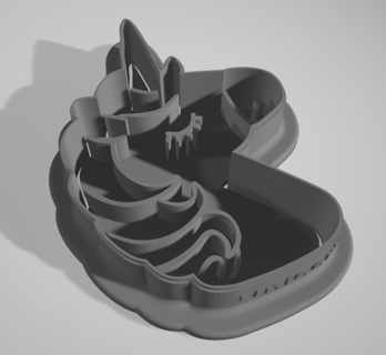 unicorn cookiecutter cookie cutter 3d print model - Mito3D
