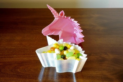 unicorn dish tealight holder vase decor 3d print model - Mito3D