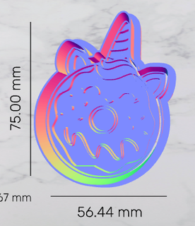 unicornio rosquilla Galleta cortador galletas donar 3d print model - Mito3D