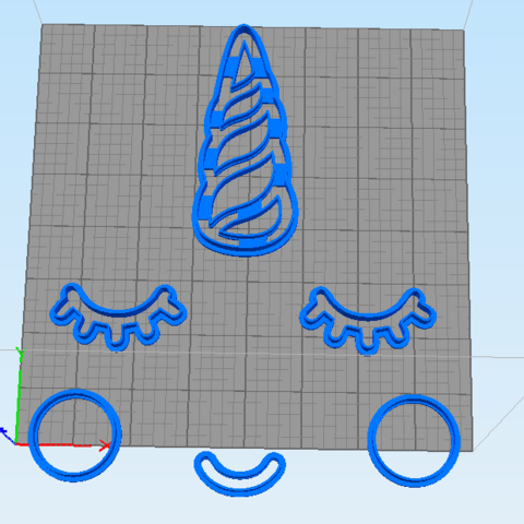 unicornio cara, cortadores de galletas casa unicornios cara 3D print model - Mito3D