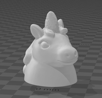Licorne figure Licorne figure balayage animal tête 3d print model - Mito3D