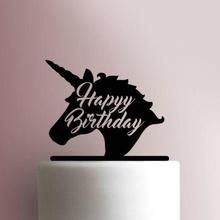 unicornio contento cumpleaños pastel sombrero copa fortnite veneno pata patrullar aniversario decoración hermoso imaginario estético 3d print model - Mito3D
