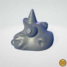 tek boynuzlu at kask çocuklar stilize oyuncak hayvan baş 3d print model - Mito3D