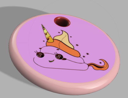 unicorn key ring child games cute kawaii 3d print model - Mito3D
