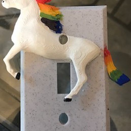 unicorn light switch cover panel replacement parts 3D print model - Mito3D