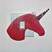 unicorn light switch cover home lightswitch girl kid bedroom decor decoration uk britain ire ireland irish 3d print model - Mito3D