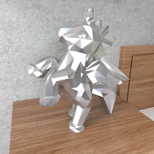 unicorno lowpoly 3D print model - Mito3D