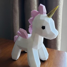 unicorn lowpoly art poly low miniature toy animal 3d print model - Mito3D
