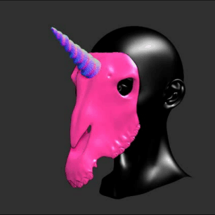 unicorn mask 3d printing masks horn halloween furry 3d print model - Mito3D