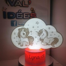 unicorn nightlight lamp cloud child kid horse pink you tube 3d print model - Mito3D