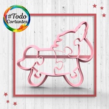 unicorn puzzle cutter puzzles part assemble parts cutting cookie mass cake 3d print model - Mito3D