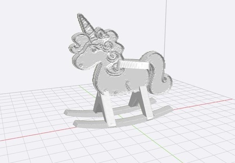 unicorn rocking animal - horse dollhouse miniature 1 12 riding fantasy toys 3d print model - Mito3D