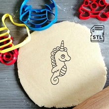 unicorno cavalluccio marino mare cavallo immersioni biscotto cottura taglierina Impasto forma cucina infornare biscotti speculoos 3d print model - Mito3D