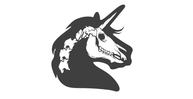 unicorno scheletro animale decorazione arredamento cavallo interni stregone design emblema parete logo Halloween zucca orrore spiriti buio nero 3d print model - Mito3D