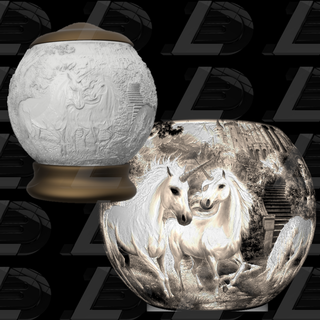 unicorno sferica notte luce litofania lampada notturna 3d print model - Mito3D