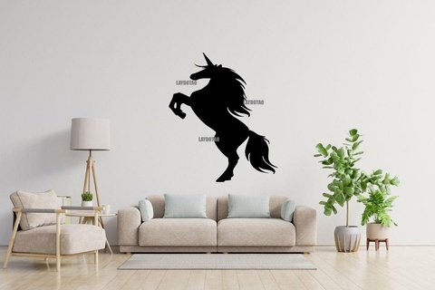 unicornio pared decoración deco magia animal hogar casa hada flores mesa 3d print model - Mito3D