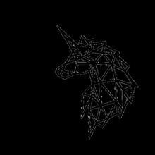 unicornio 2d unicorno geometrico tavolo decorazione 3d print model - Mito3D