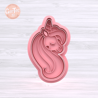 unicornio cutter stamp cookie unicorn princesses princess seal mass cookies cold porcelain ceramics 3d print model - Mito3D