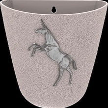 unicorn-wall-flower-pot rough version home potty flower pot wall 3d print model - Mito3D