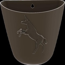 unicorn-wall-flower-pot smooth version home wall flower pot potty 3d print model - Mito3D