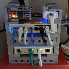 unifi network - mini rack un-meshed networking switch organization 3d print model - Mito3D