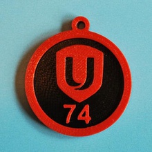 la société unifor local 74 trousseau de clés bijoux porte-clés l'union logo un 3d print model - Mito3D