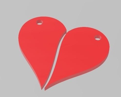 unione cuore chiave squillare San Valentino giorno coppia sposa portachiavi regalo amore 3d print model - Mito3D