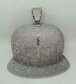 benzersiz devam et özelleştirilmiş şapka şekil elmas kalça atlama kolye takı Antik lüks rapçı hiphop değerli taş zarif şöhret stil mücevher bling kentsel özel nostaljik 3d print model - Mito3D
