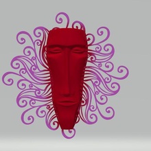 unico tribale maschera parete decorazione stl cnc arte africano arredamento supporto casa ufficio contento ender rete miscelatore incisione medosa fiore antico 3d print model - Mito3D