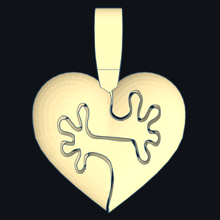 united heart jewel pendant union love 3d print model - Mito3D