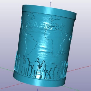 united people penholder peace love zen pot vase pen pencill holder fun 3d print model - Mito3D