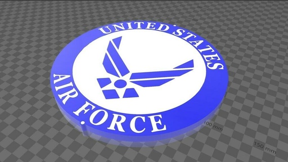 Birleşik eyaletler hava güç logo renk değiştirici işaretler logolar 3d print model - Mito3D