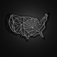 united states geometric art mural america usa 3d print model - Mito3D